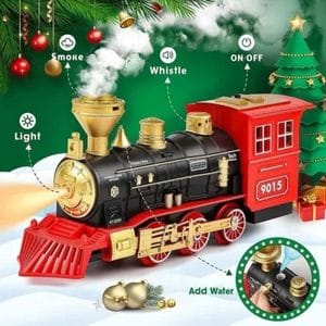 diseño retro tren eléctrico navideño de colección