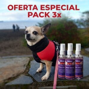Pack Trío de Spray Bucal para Mascotas - 3 Frascos de 100ml Limpieza Dental y Halitosis Perros y Gatos