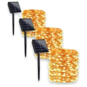 Guirnalda solar efecto hada pack x2 luz calida con panel solar