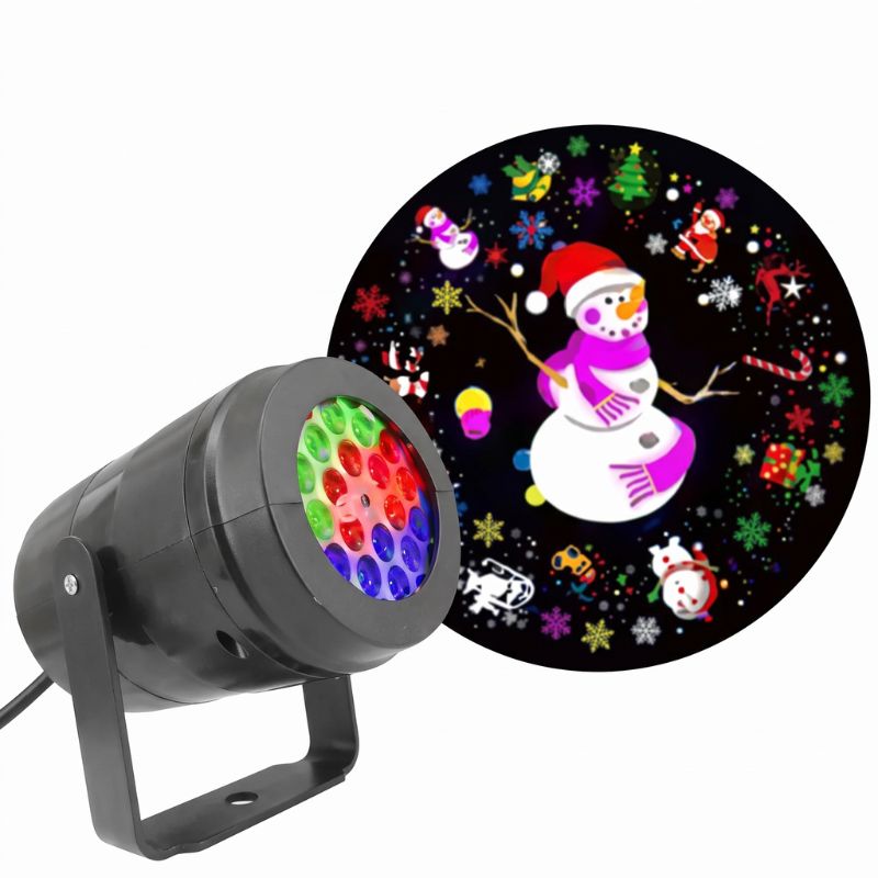 Proyector LED de luces de navidad para exterior con figuras navideñas en movimiento